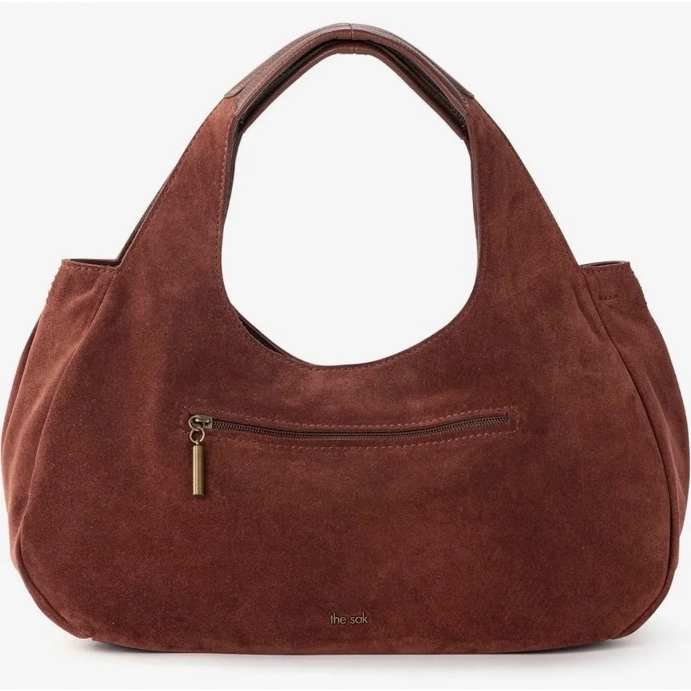 NEW The Sak Women Rylan Hobo Slouch Boho Bag Suede Leather Cinnamon Sustainable